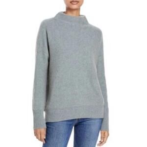 New Vince Boiled Cashmere Funnel Neck Sweater In Heather Patina Size S $448